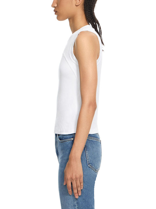 Women's Cotton Sleeveless White Top