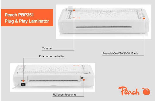 Peach Desktop Laminator for A4 with Cutter
