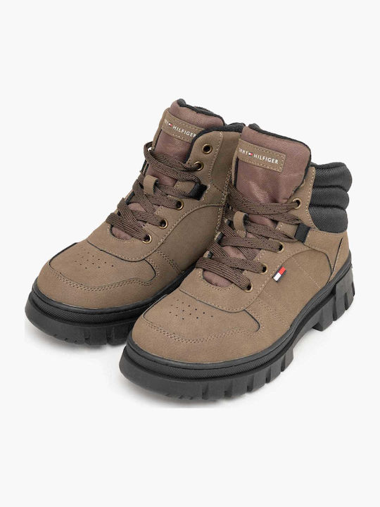 Kinderstiefel mit Schnürsenkeln Braune