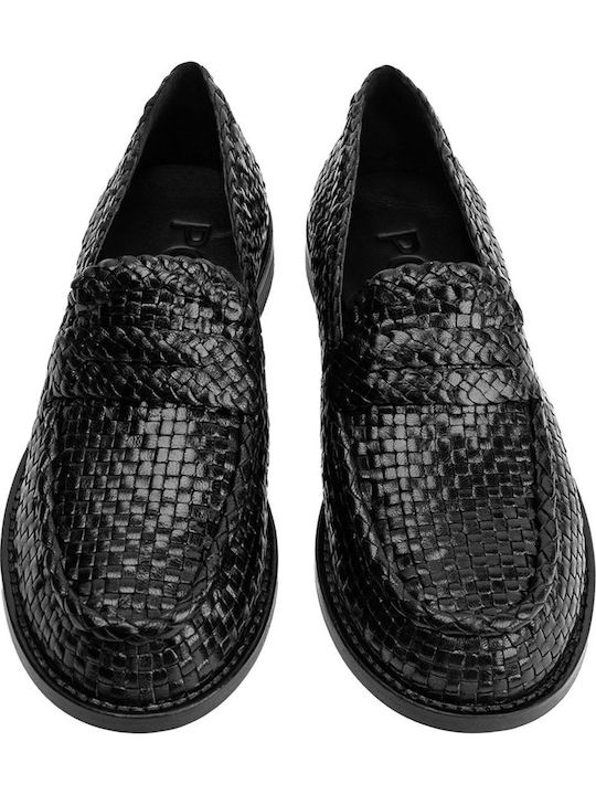 Δερμάτινα Γυναικεία Loafers σε Μαύρο Χρώμα
