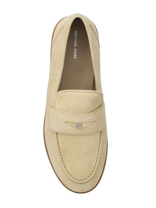 Leather Men's Loafers in Beige Colour