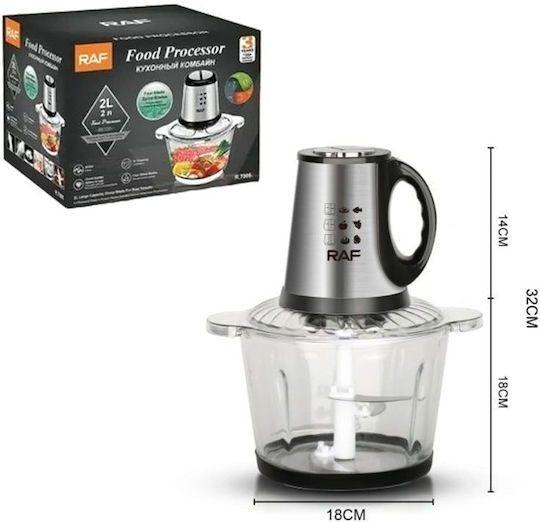 Raf Multi Mini Chopper 250W with 2lt Container Black