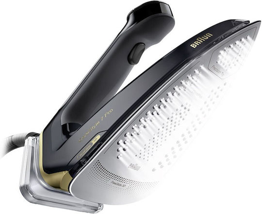 Braun Aparat de Călcat Vertical de Pardoseală 2700W cu Rezervor de 2lt Negru