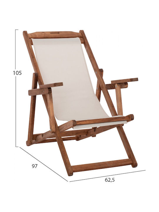 Deckchairs Wooden With Arms Walnut 62.5x97x105cm