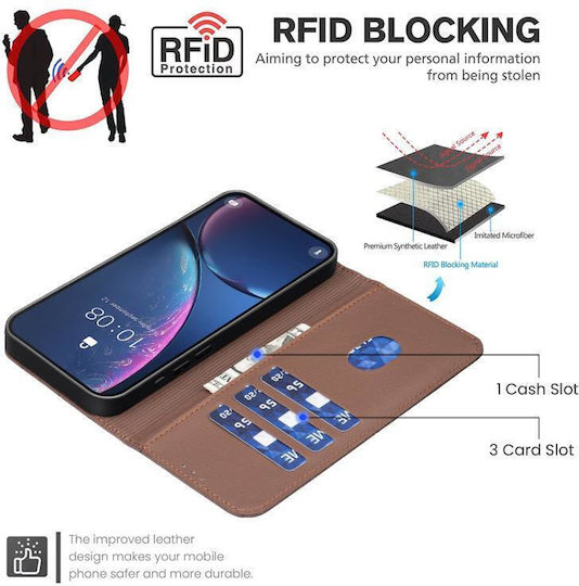 Binfen Color Xiaomi Redmi 15C 4G RFID Leather Wallet Case Brown
