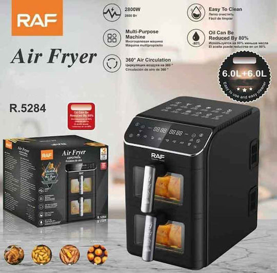Raf Air Fryer με Διπλό Αποσπώμενο Κάδο 6lt R.5284