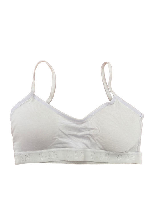 Damen Sport-BH Bamboo Set 2 Stück Dünne Träger & Polsterung Weiß