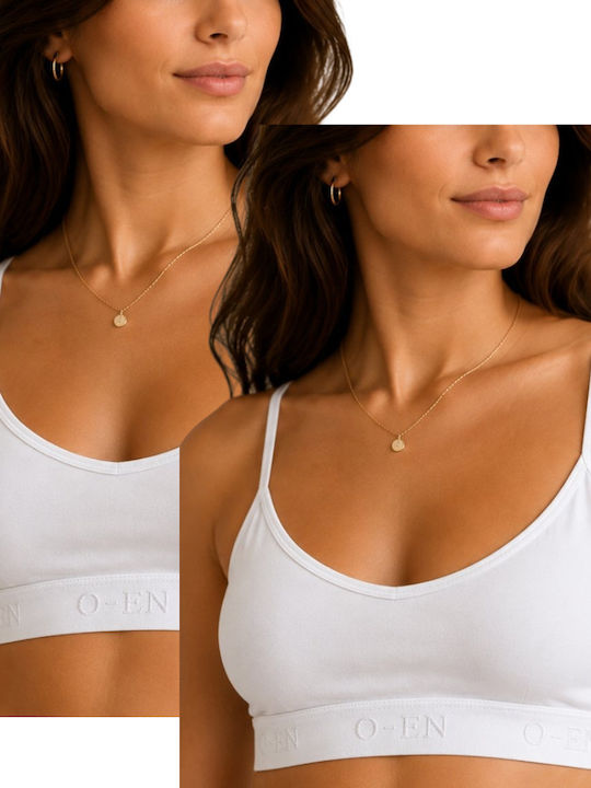 Damen Sport-BH Bamboo Set 2 Stück Dünne Träger & Polsterung Weiß