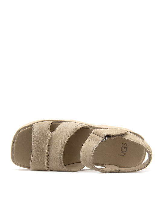 New Heights Ankle Strap Sandal Din piele întoarsă Sandale MUSTARD SEED