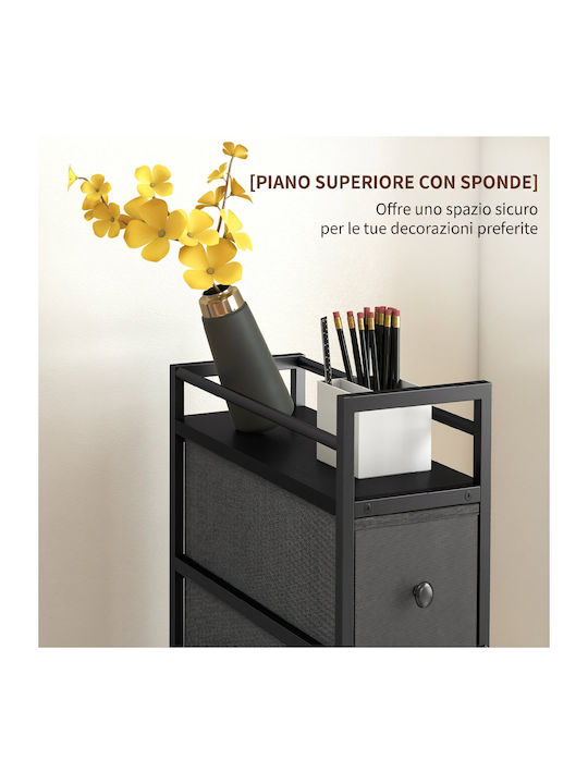 Drawers Storage Steel Frame Fabric with 4 Drawers L20xW43xH81.5cm