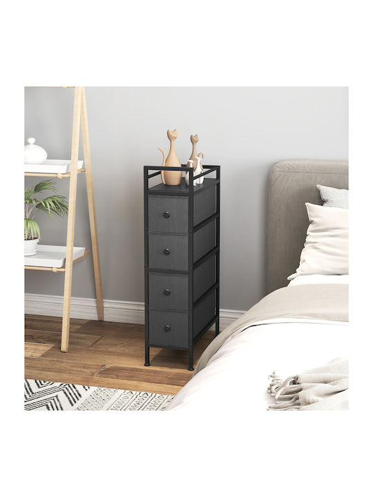 Drawers Storage Steel Frame Fabric with 4 Drawers L20xW43xH81.5cm
