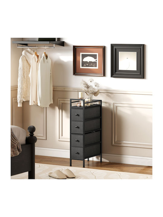 Drawers Storage Steel Frame Fabric with 4 Drawers L20xW43xH81.5cm
