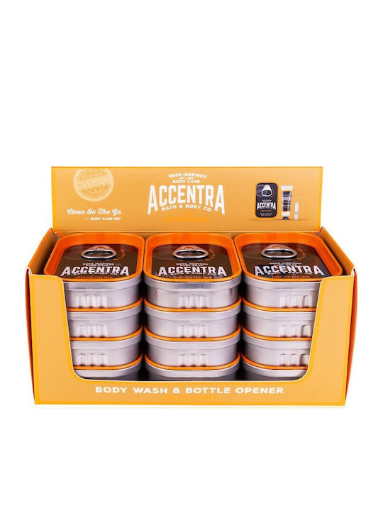 Set Îngrijire Pentru Bărbați Gel De Duș 10ml & Deschizător De Sticle Cutie Metalică Reutilizabilă