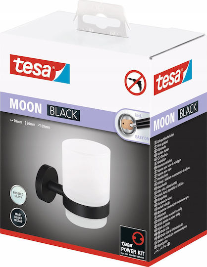 Tesa Moon Suport de Pahar Montat pe Perete Din Sticlă Negru 4063565127298