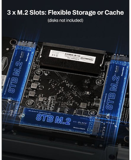 TerraMaster F4-425 Plus NAS Кула с 4 Докинг станции за HDD/M.2/SSD и 2 Ethernet порта