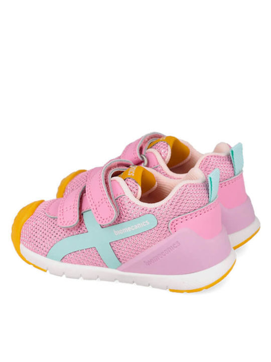 Kids Sneakers with Hoop & Loop Closure Pink