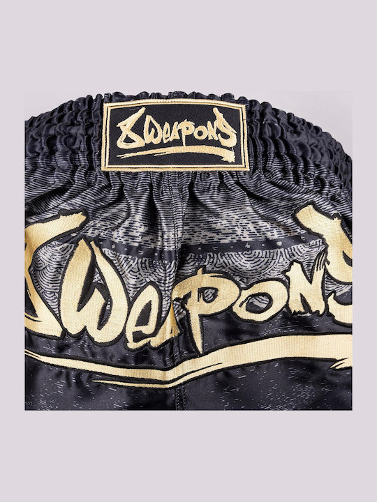 Боксерки Muay Thai 8 Weapons Hanuman Черно Злато