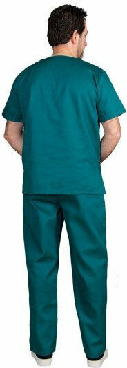 Alezi Unisex Medical Pants and Blouse Set Green Cotton and Polyester