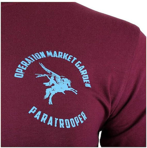 Fostex Militärblusen T-shirt Pegasus Fallschirmjäger Baumwoll Elastisch Maron Rot