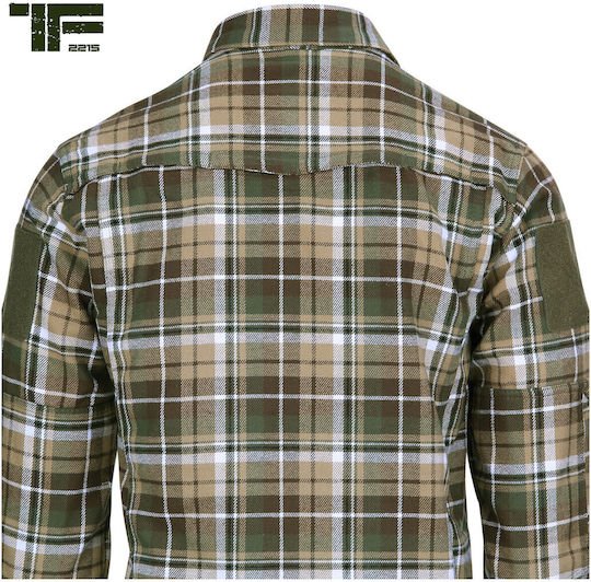 Cămașă Tf-2215 Contractor Flanelată Din Bumbac Maro Verde