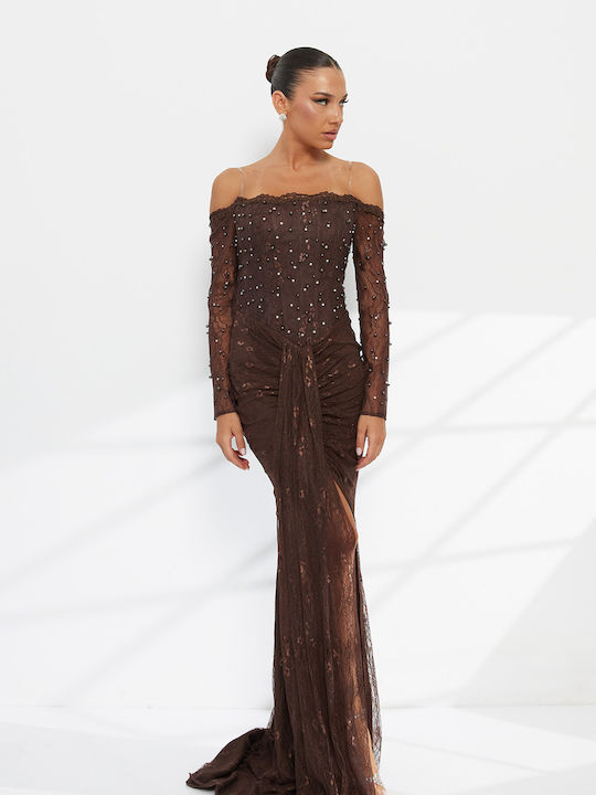 Rochie Maxi de Seara de Vară Rochie-cămașă cu Plasă Plasă