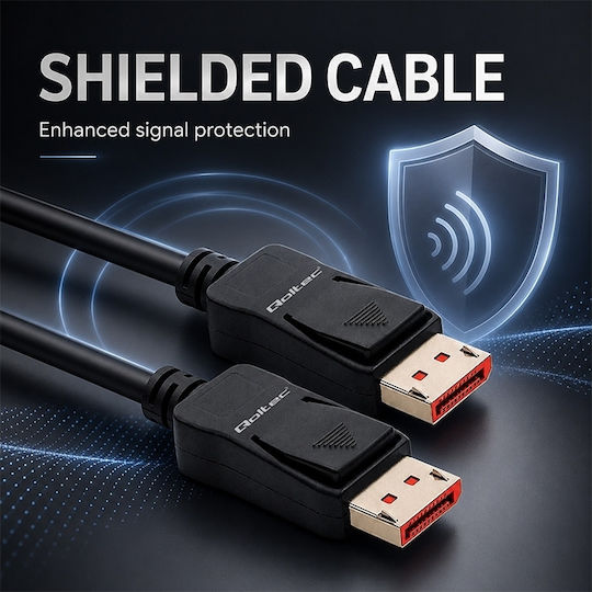 Qoltec DisplayPort male Cable - 3m Grey
