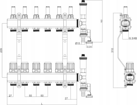 Floor Heating Distributor 11 Circuits
