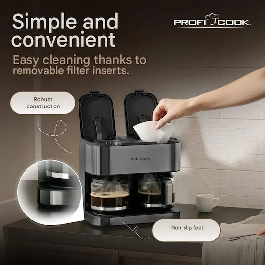 Profi Cook Mașină de cafea cu filtru profesională 1000W cu capacitatea de 3.6lt