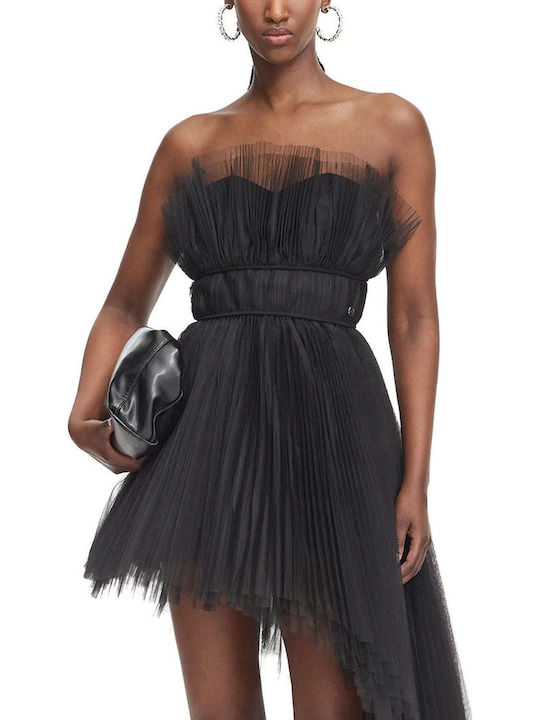 Summer Mini Evening Strapless Black Dress