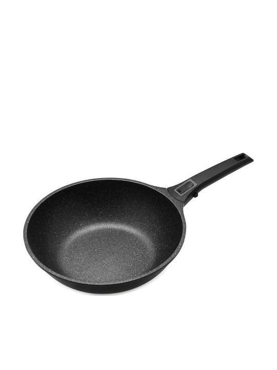 Sapir Sapir Wok aus Aluminium mit Deckel mit Innenbeschichtung aus Stein
