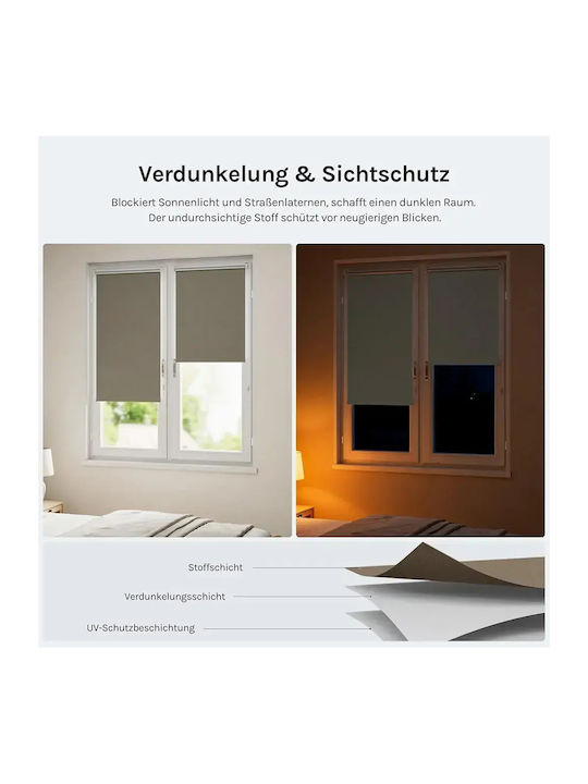 Woltu Woltu Rollos Verdunkelung Grau P60xH120cm