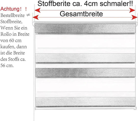 Woltu Roller Blinds Partial Blackout Double White Width 65xHeight 150cm