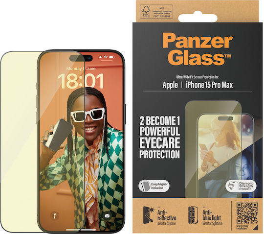 PanzerGlass Ultra-wide Fit Full Face Tempered Glass (iPhone 15 Pro Max)