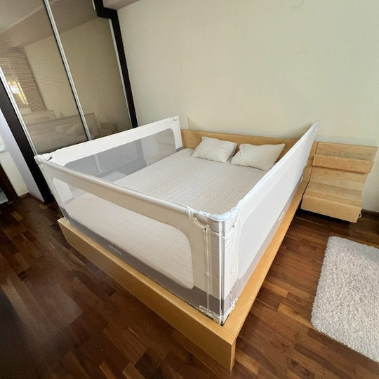 Bară De Protecție Pentru Pat Din Metal Alb 200x180x88cm 3 Bucăți
