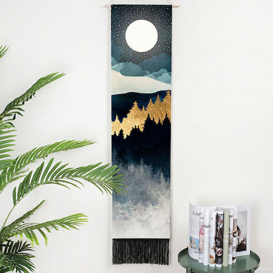 FRIPIA Hängende Wanddekoration Oberes Gold aus Hölzern 130x35cm