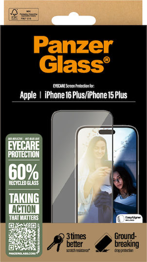 PanzerGlass Tempered Glass (iPhone 15 Plus / 16 Plus)