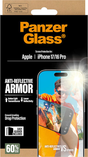 PanzerGlass Sticlă Tempered Glass Anti-Reflective Armor (iPhone 17 / 17 Pro / 16 Pro)