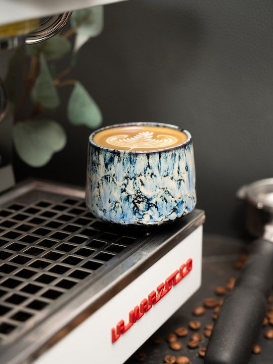 Set Cesti Cappuccino Ceramice Albastre 180ml 4 Bucăți