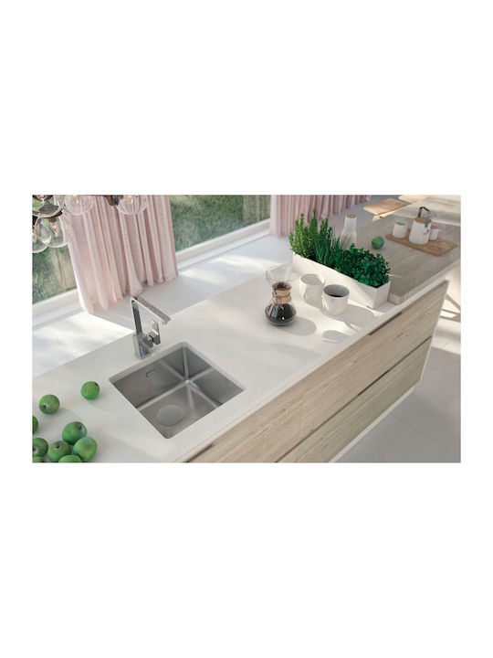 Deante Sink Υποκαθήμενος Νεροχύτης Inox Brushed Μ44xΠ44cm Γκρι
