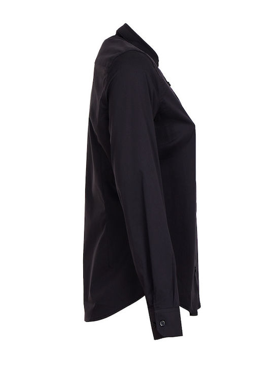 Velilla Arbeitshemden und T-Shirts Damen Elastisches Weiß Mao-Kragen Shirt