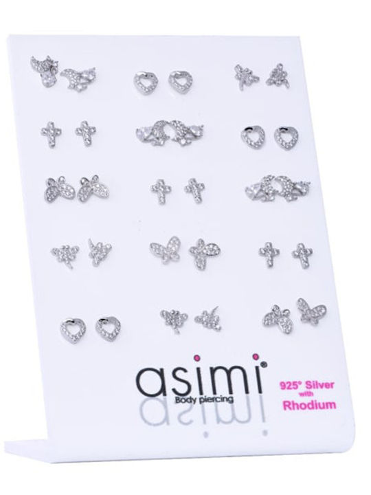 Asimi Body Piercing Σκουλαρίκια Καρφωτά από Ασήμι με Πέτρες Asimi Body Piercing Σκουλαρίκια Καρφωτά από Ασήμι με Πέτρες
