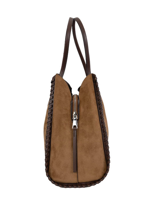 Fabric Women's Tote Bag Suede Almond