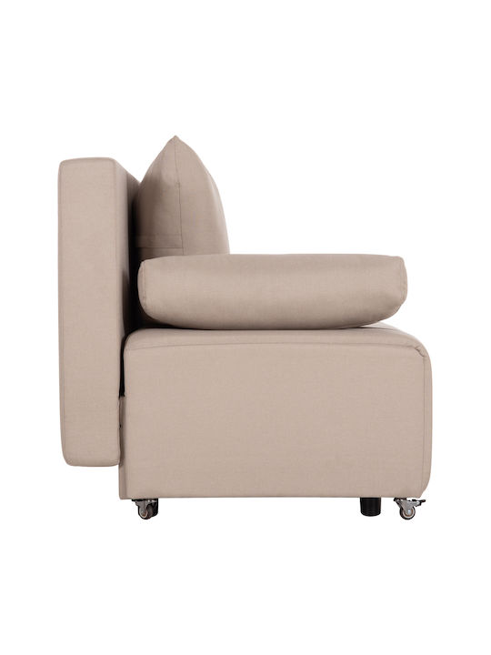 Kend Three-Seater Sofa Bed with Storage Space Light Beige 188x85x82 cm