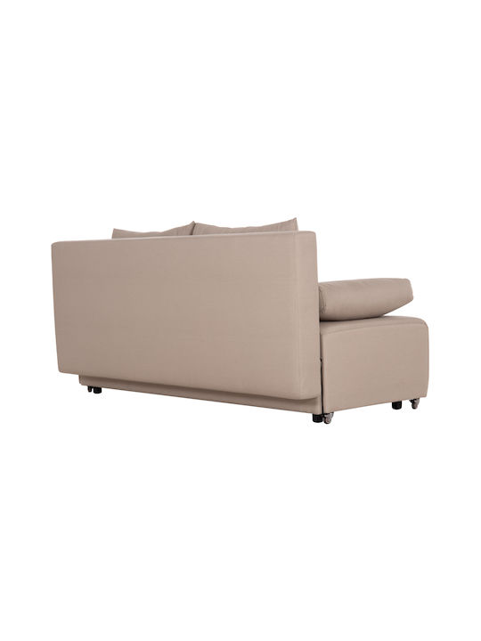 Kend Three-Seater Sofa Bed with Storage Space Light Beige 188x85x82 cm