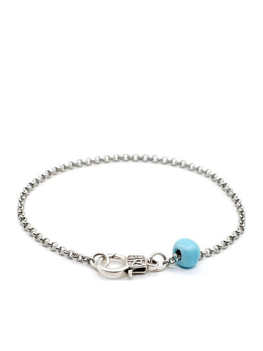 Irmelia Fußarmband aus Edelstahl Türkis