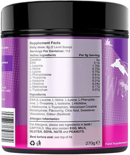 Warrior Creatine + Eaa Μονοϋδρική Κρεατίνη Mixed Berry 270gr