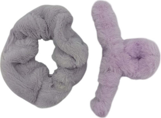 Set Clame De Păr Scrunchie Pufos 2 Bucăți 6 Culori