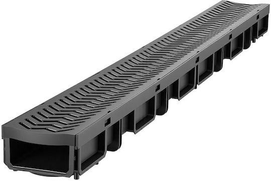 Vevor Channel with 62mm Outlet and Size 100.5x10.3cm Black 6 Pieces