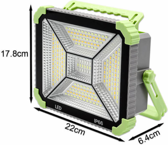 Smd Водоустойчив Соларен LED Прожектор Студено Бяло с Дистанционно IP66