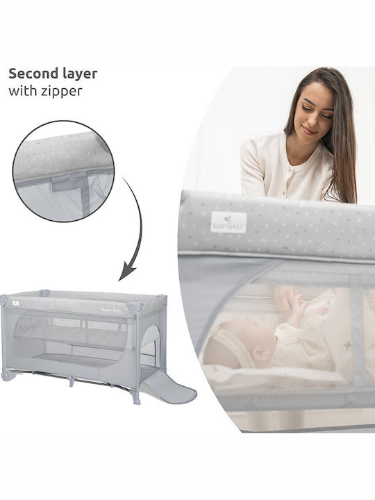 Lorelli Moon Hug One Touch Кошара за игра 2 Нива с Матрак Зелен